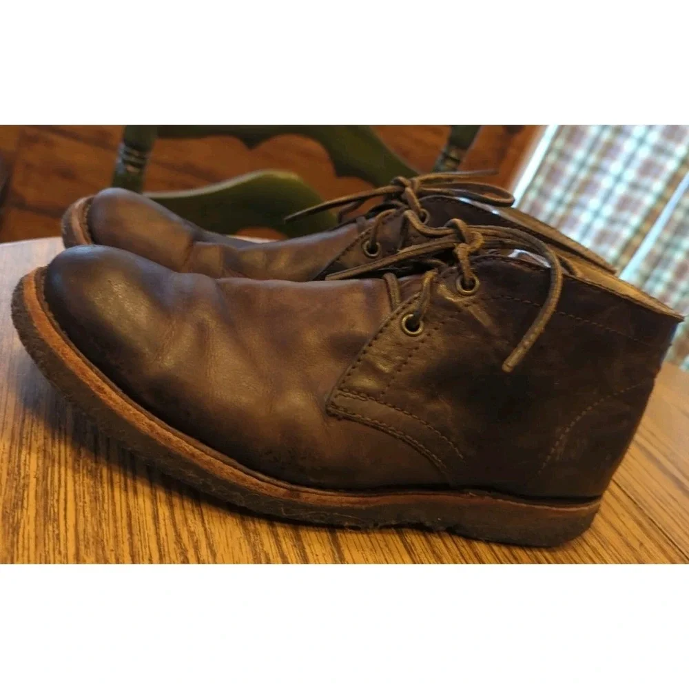 Men's Frye Lace Up Distressed Brown Leather Chukka Ankle Boots 8.5 D